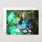 Carte Postale L'art guitare Abstrait (Devant / Derrière)