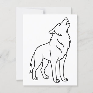 Carte Postale L'art minimaliste de la ligne Wolf - hurler la fau
