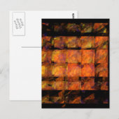 Carte Postale L'art moderne du feu géométrique abstrait du mur (Devant / Derrière)