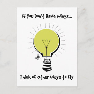 Carte Postale L'art motivationnel du chat volant