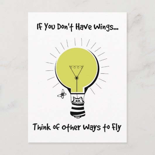 Carte Postale L'art motivationnel du chat volant (Devant)