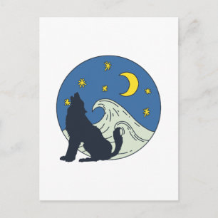 Carte Postale L'art mystique du loup céleste