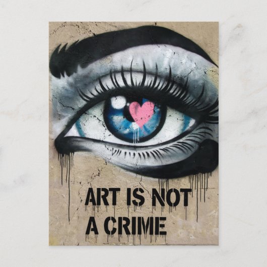 Carte Postale L'art n'est pas un crime Eyeball et Coeur (Devant)