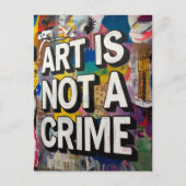Carte Postale L'art n'est pas un crime Graffiti coloré (Devant)