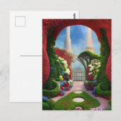 Carte Postale L'Art numérique d'Imaginaire Red Gardens (Devant / Derrière)