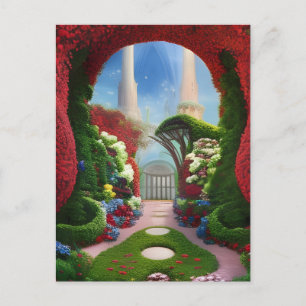 Carte Postale L'Art numérique d'Imaginaire Red Gardens
