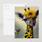 Carte Postale L'Art numérique lunatique de la girafe (Devant / Derrière)