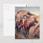 Carte Postale L'art occidental de Frederic Remington “Embuscade  (Devant / Derrière)
