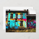 Carte Postale L'art urbain abandonné Graffiti Building (Devant / Derrière)