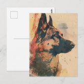 Carte Postale L'art Vintage berger allemand (Devant / Derrière)