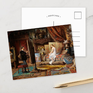 Carte Postale L'artiste et son modèle   Carl Schweninger, Jr.