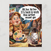 Carte Postale L'Artiste Nwarf Se Réchante Au Travail (Devant)