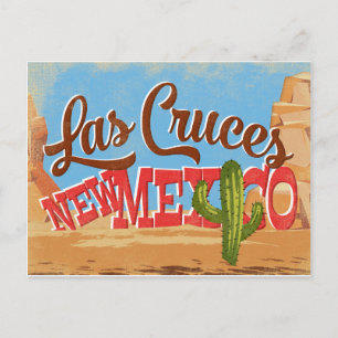Carte Postale Las Cruces New Mexico Cartoon Desert Retro Travel