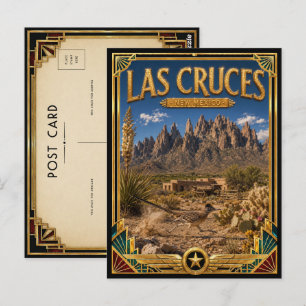 Carte Postale Las Cruces Nouveau-Mexique Art Déco Vintage Âge d'