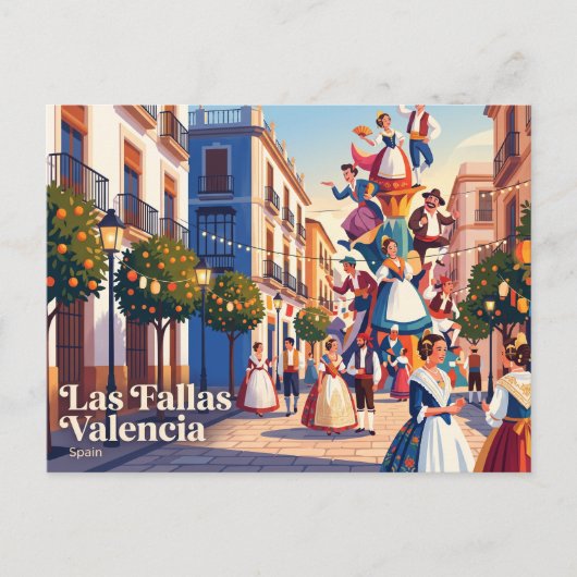 Carte Postale Las Fallas Valence Espagne (Devant)