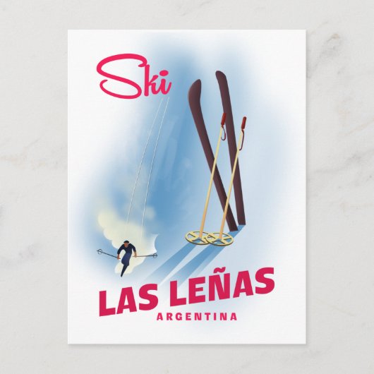 Carte Postale las leñas ski argentin (Devant)