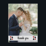 Carte Postale Las Vegas Avec Mariage Photo Merci<br><div class="desc">Merci à vos invités de partager votre jour de mariage en leur envoyant ces fabuleuses cartes de remerciement de poker noir,  blanc et rouge.</div>