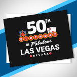 Carte Postale Las Vegas Birthday Party - 50th Birthday In Vegas<br><div class="desc">Planning your 50th birthday in Vegas? This Welcome to Las Vegas sign style design is the perfect way for a 50 year old to celebrate with a birthday party in Vegas! Great for a girls' trip or birthday squad coming to Vegas for a weekend getaway or vacation. Features "50th Birthday...</div>