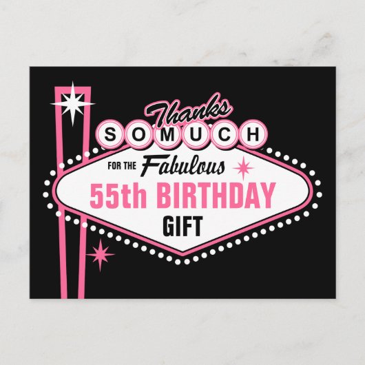 Carte Postale Las Vegas Merci rose (Devant)