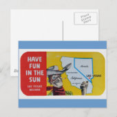 Carte Postale Las Vegas Navada Vintage voyage Design (Devant / Derrière)