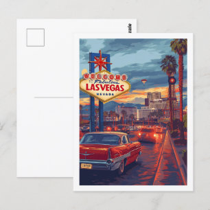 Carte Postale Las Vegas Nevada USA Vintage célèbre Travel Place