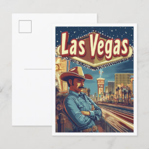Carte Postale Las Vegas Nevada USA Vintage voyage Illustration
