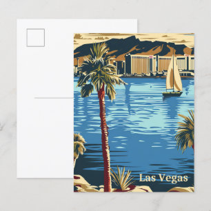 Carte Postale Las Vegas Nevada Vintage Retro Illustration de voy