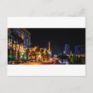 Carte Postale Las Vegas Night Lights Strip Tour Eiffel Casino