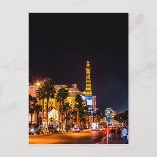 Carte Postale Las Vegas Night Lights Strip Tour Eiffel Casino
