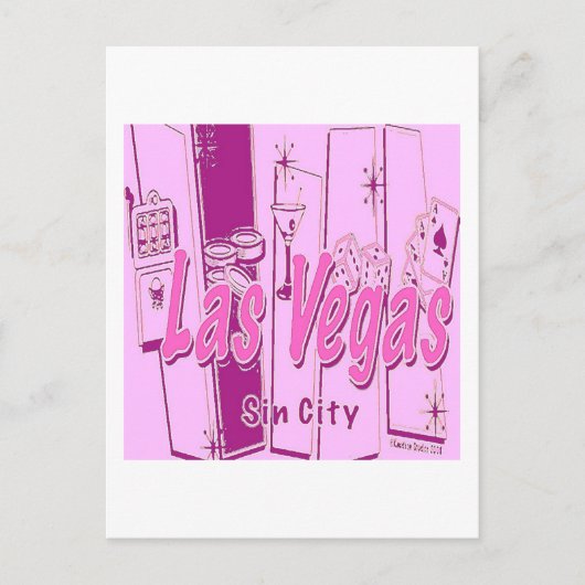 Carte Postale Las Vegas Pop Art Retro (Devant)