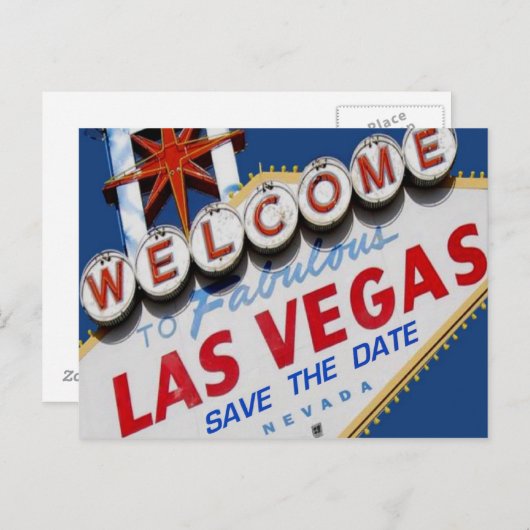 Carte postale Las Vegas SAUVEGARDEZ LA DATE (Devant / Derrière)