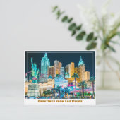 Carte Postale Las Vegas Skyline Illuminé la nuit, (Debout devant)
