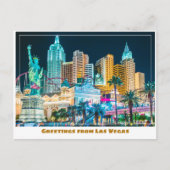 Carte Postale Las Vegas Skyline Illuminé la nuit, (Devant)