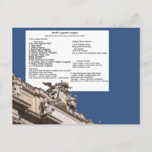 Carte postale Lasagna Rome de Barb