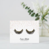 Carte Postale Lashes maquillage Artiste Rose Gold Confetti (Debout devant)