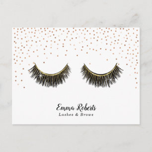 Carte Postale Lashes maquillage Artiste Rose Gold Confetti