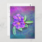 Carte Postale lasiandra abstraite sur kaléidoscope texturé (Devant / Derrière)