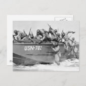 Carte Postale L'assaut de la plage, années 1940 (Devant / Derrière)