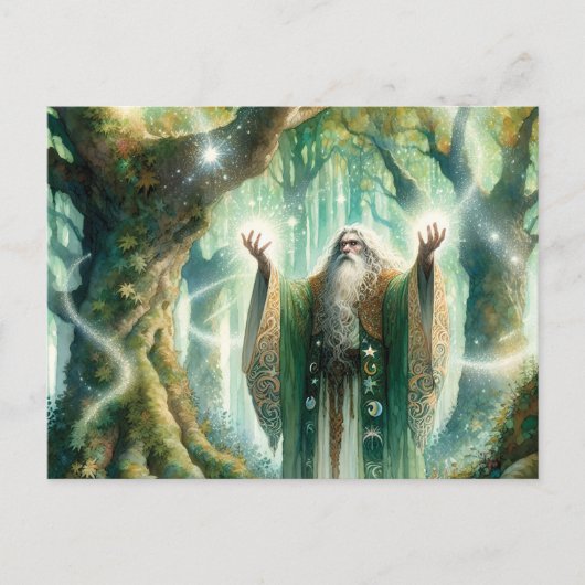 Carte Postale L'Assistant Casts Spell Protection sur la forêt (Devant)