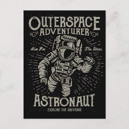 Carte Postale L'Astronaut, Aventurier De L'Espace Extérieur, Vis (Devant)