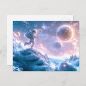 Carte Postale L'astronaute en saut (Devant / Derrière)