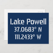 Carte Postale Latitude du lac Powell AZ (Devant / Derrière)