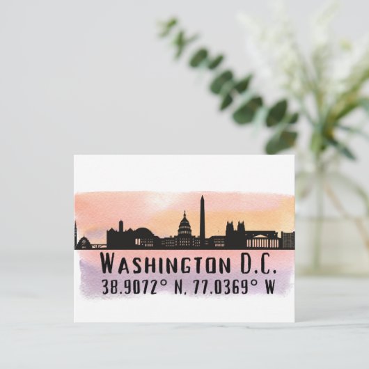 Carte Postale Latitude et longitude de la ligne Skyline de Washi (Debout devant)