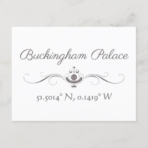 Carte Postale Latitude et longitude du palais de Buckingham
