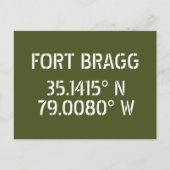 Carte postale Latitude Longitude Fort Bragg (Devant)