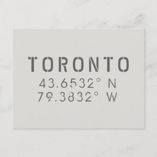 Carte postale Latitude Toronto Longitude