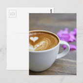 Carte Postale Latte de la coupe du matin avec mousse en forme de (Devant / Derrière)