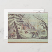 Carte Postale L'atterrissage des pèlerins à Plymouth (Devant / Derrière)