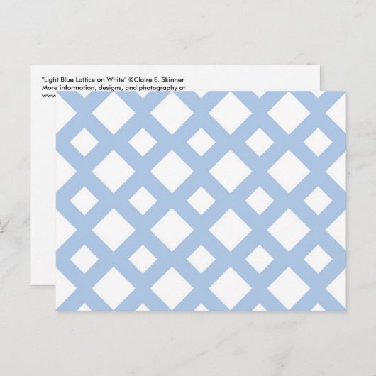 Carte Postale Lattice bleu clair sur blanc (Devant / Derrière)