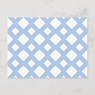 Carte Postale Lattice bleu clair sur blanc
